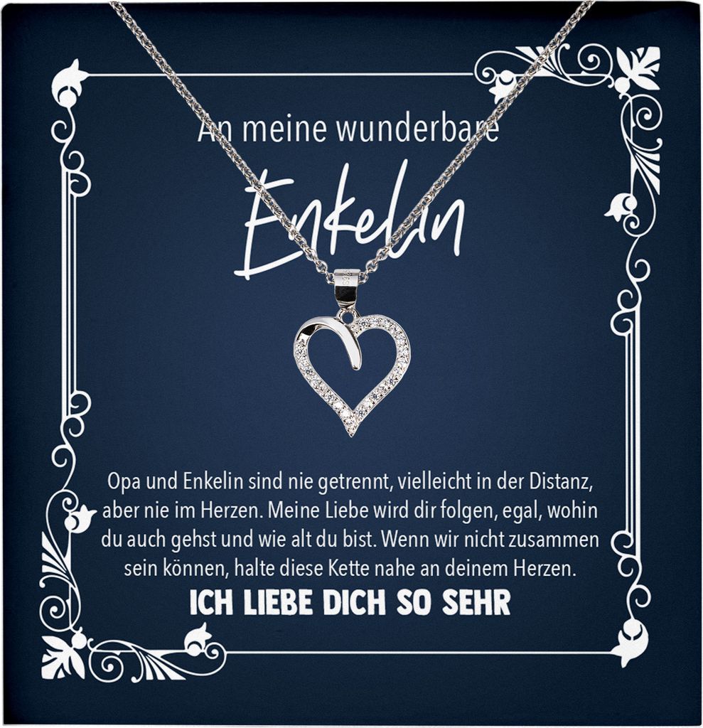 22Feels Echt Silber Halskette - An Meine Enkelin Geschenk von Opa Idee 18. Geburtstag 21. Abitur Abschluss Enkelkind Silber Schmuck Set für Frauen...