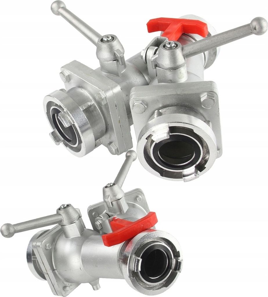 Storz-Verteiler 2-fach mit Kugelabsperrung 2"-2" Feuerwehr Kugelhahn