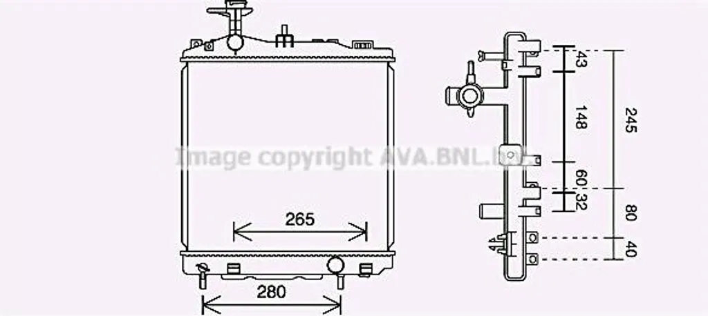 Radiateur de refroidissement moteur pour Mirage - Remplacement OE 1350A537