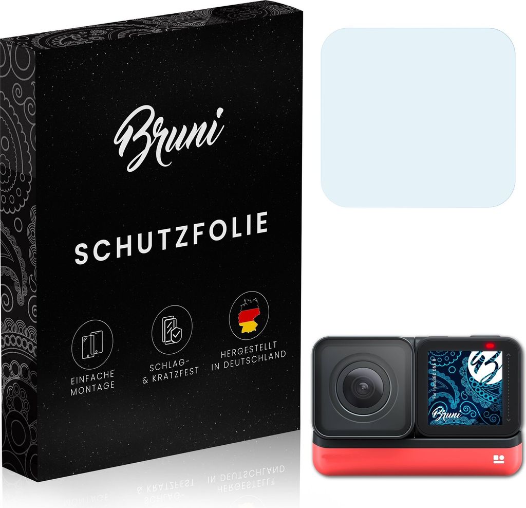 Bruni Basics-Clear 2x Schutzfolie kompatibel mit Insta360 ONE R Folie