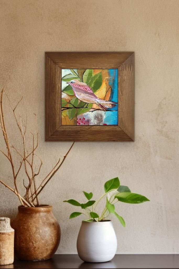 Wallity, Artvessakaro33, Dekoratives gerahmtes Gemälde, Mehrfarbig, 100 % KERAMIK , 15,5 x 15,5 x 2,5 cm