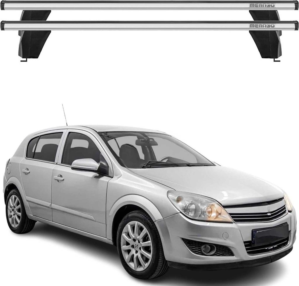 Menabo Dachträger Grundtäger für Opel Astra H 2004-2010 75kg Alu Silber 2 tlg