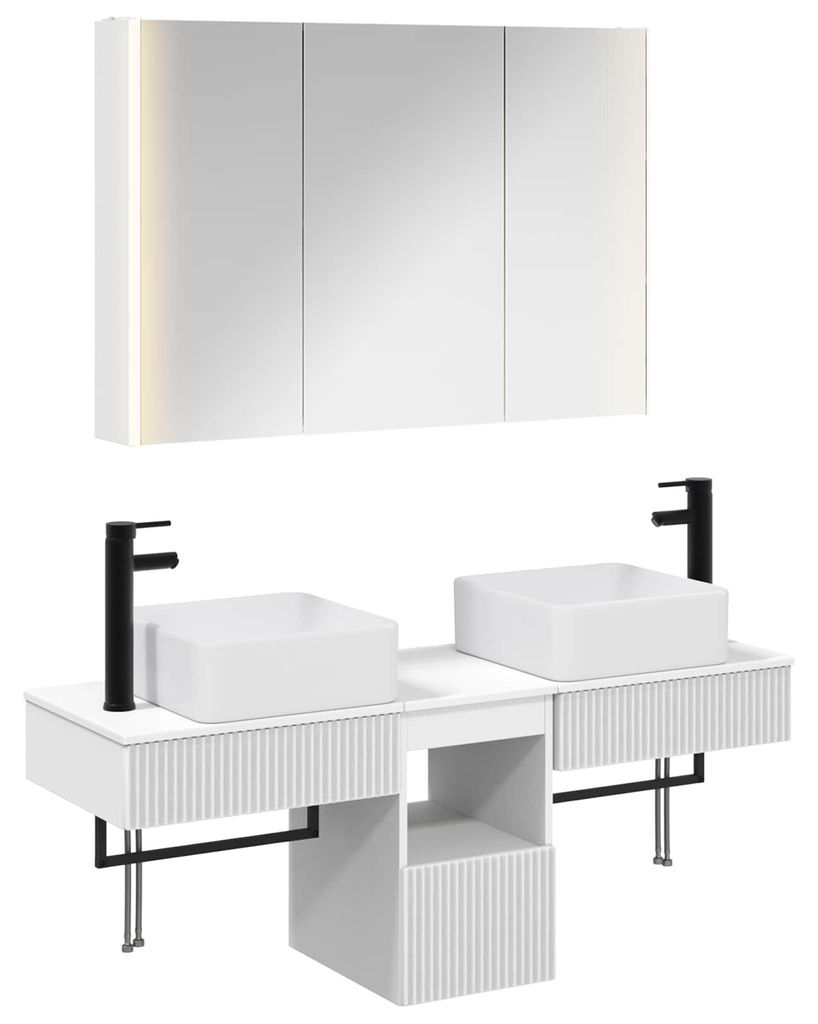 vidaXL Badezimmerschrank-Set 4 pcs Weiß 103,5 x 15,5 x 70 cm