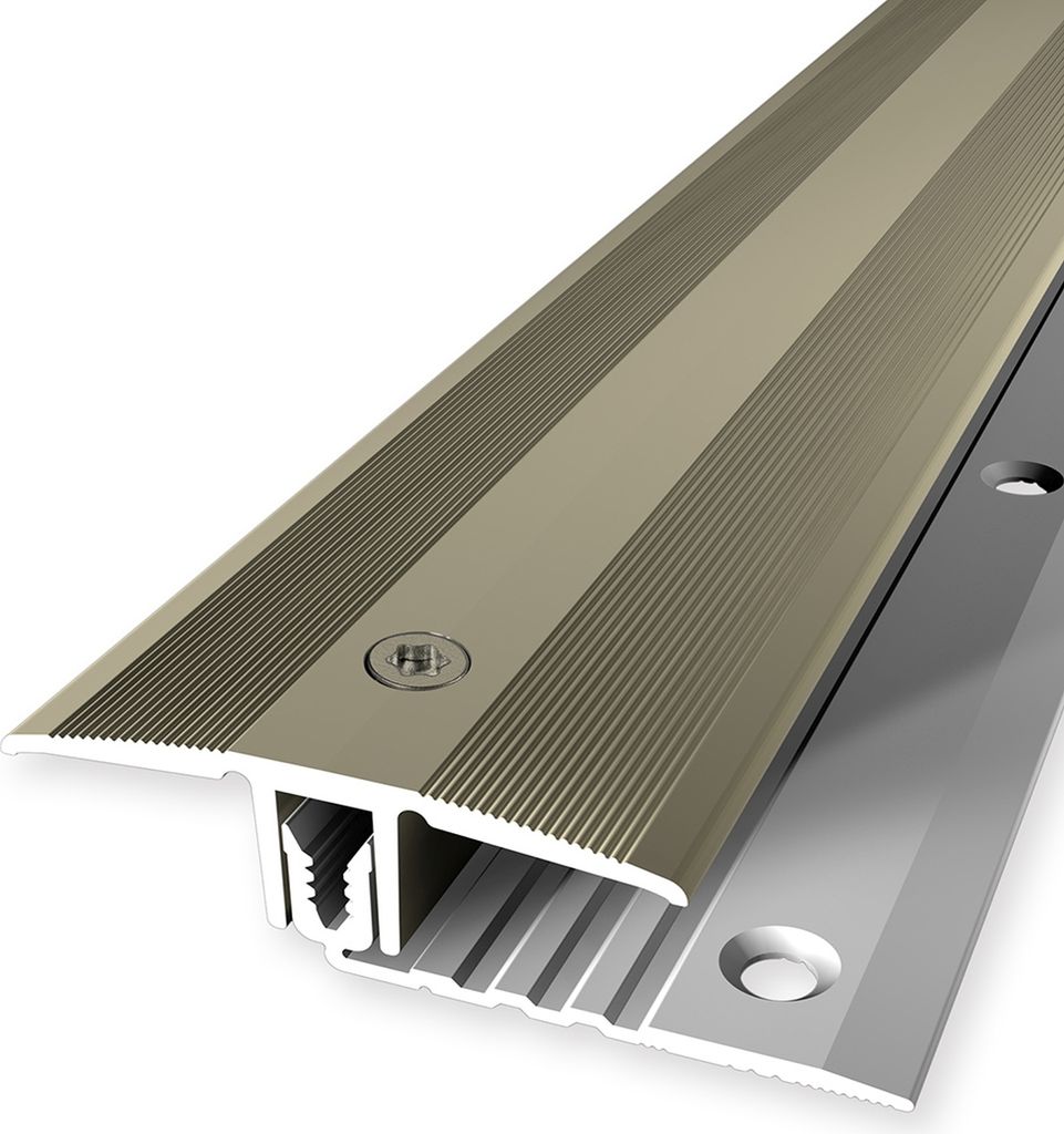 PROVISTON | Übergangsprofil | Parkettausgleich | Breite: 44 mm | Höhenausgleich: 7 - 18 mm | Länge: 1000 mm | Aluminiumprofil | Sand | 1 Stück