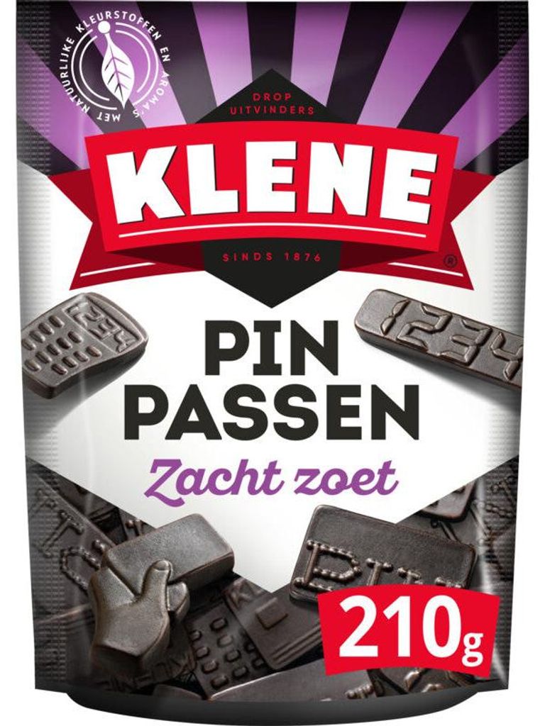 Klene Pinpassen Lakritz 210g – Süße Lakritzbonbons mit Produktbild 