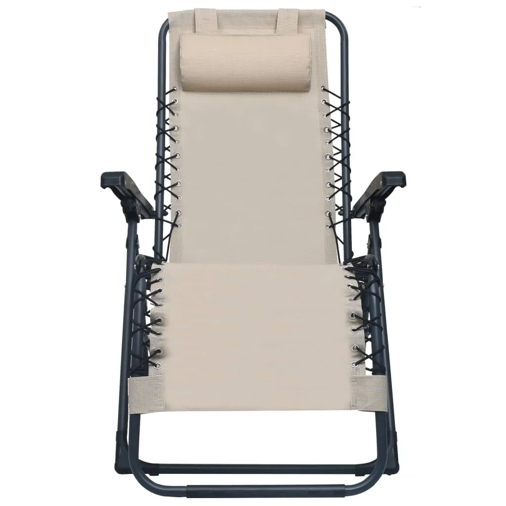 Chaise longue Textilene crème VidaXL : confort pliable et haute résistance
