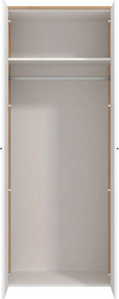 Gagnez de l'Espace avec l'Armoire 2 Portes Santadi Blanche 81x204h cm