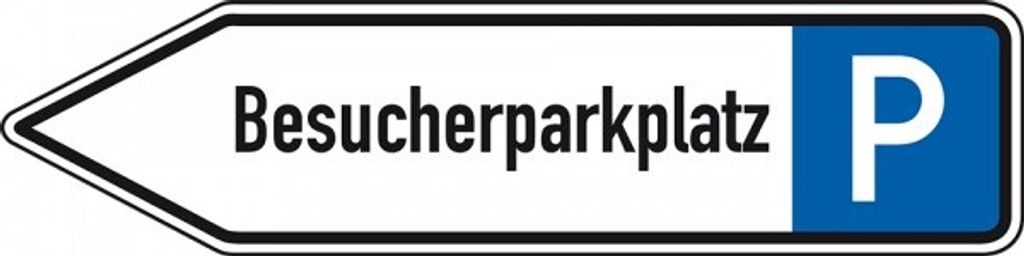 Dreifke Schild I Wegweiser Besucherparkplatz, linksweisend, Aluminium RA0, r...
