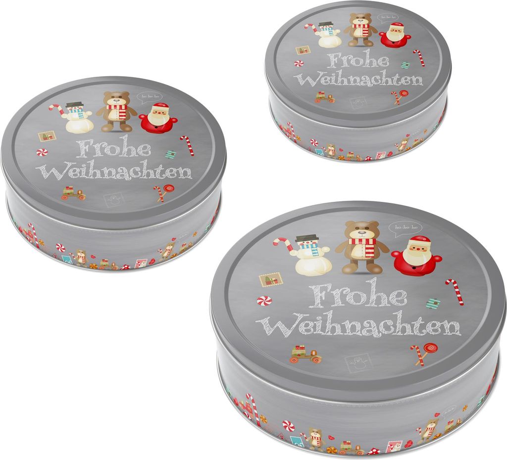 heimtexland ® 3er Set Gebäckdosen Keksdose Vorratsdose Produktbild 