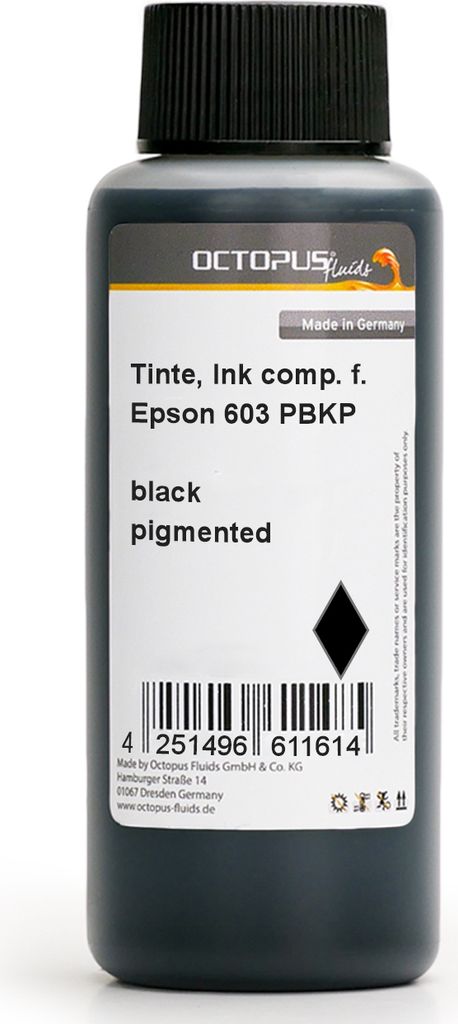Tinte, Ink comp. f. Epson 603, Expression Home XP-2100, 3100, 4100, WorkForce WF-2800 schwarz 1 L