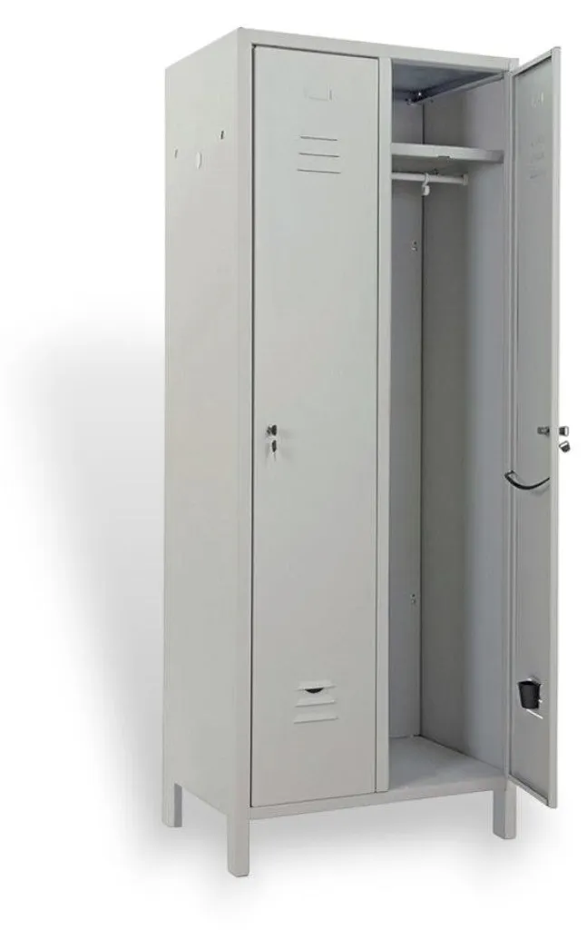 Armoire de vestiaire en métal 2 portes 180cm structure acier robuste