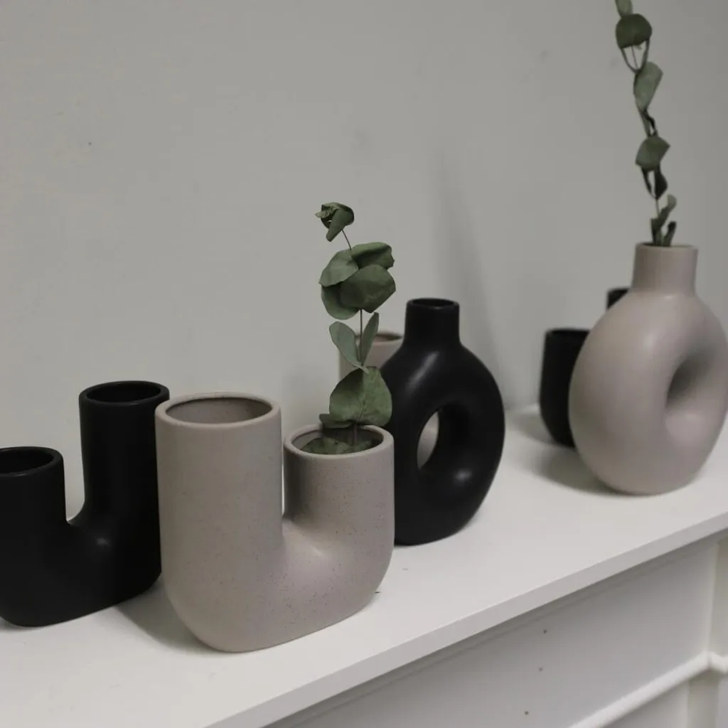 Lot de 12 Vases coudés en Céramique 15cm pour Décoration de Table Chic