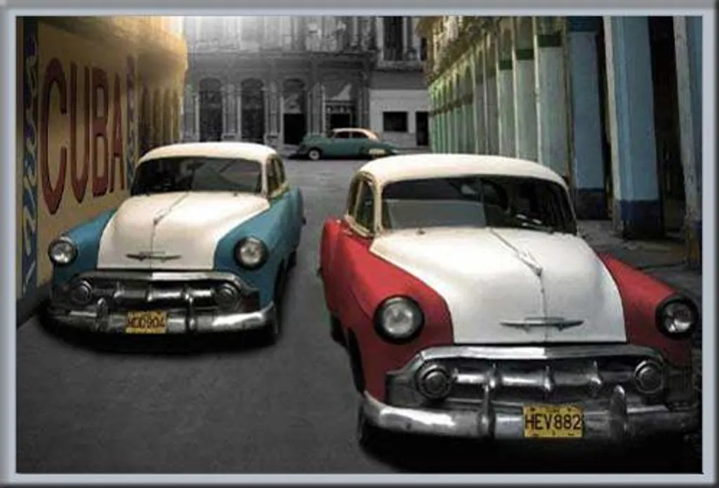 Décoration murale Cuba Poster encadré Shinsuke pour salon ou bureau chic