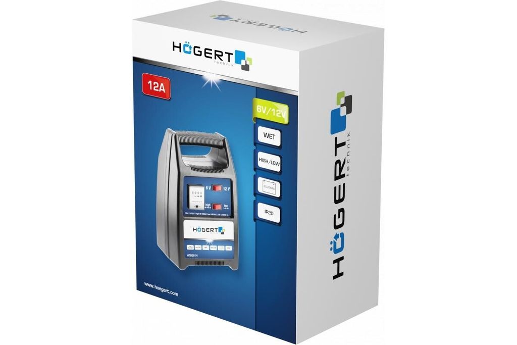 Hogert Technik Autobatterie Ladegerät Batterieladegerät 6 12V 12A Max für KFZ LKW Motorrad HT8G614