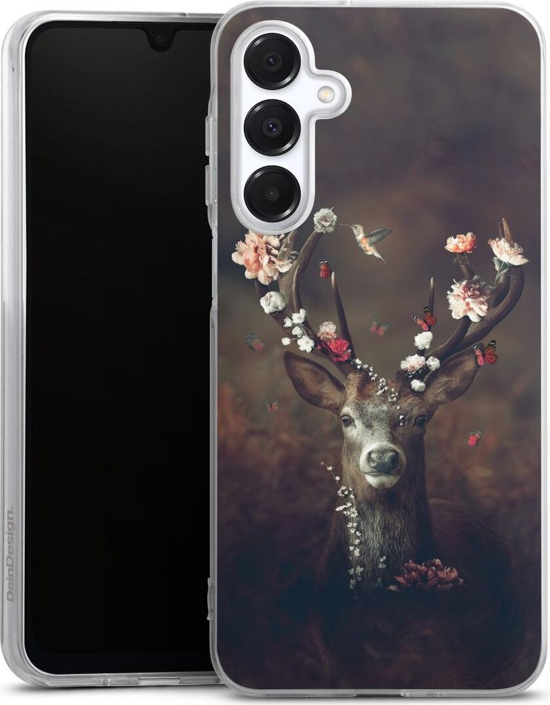 DeinDesign Handyhülle für Samsung Galaxy A16 5G Silikon Hülle Case Smartphone Schutzhülle Blumen Rehe Rentier