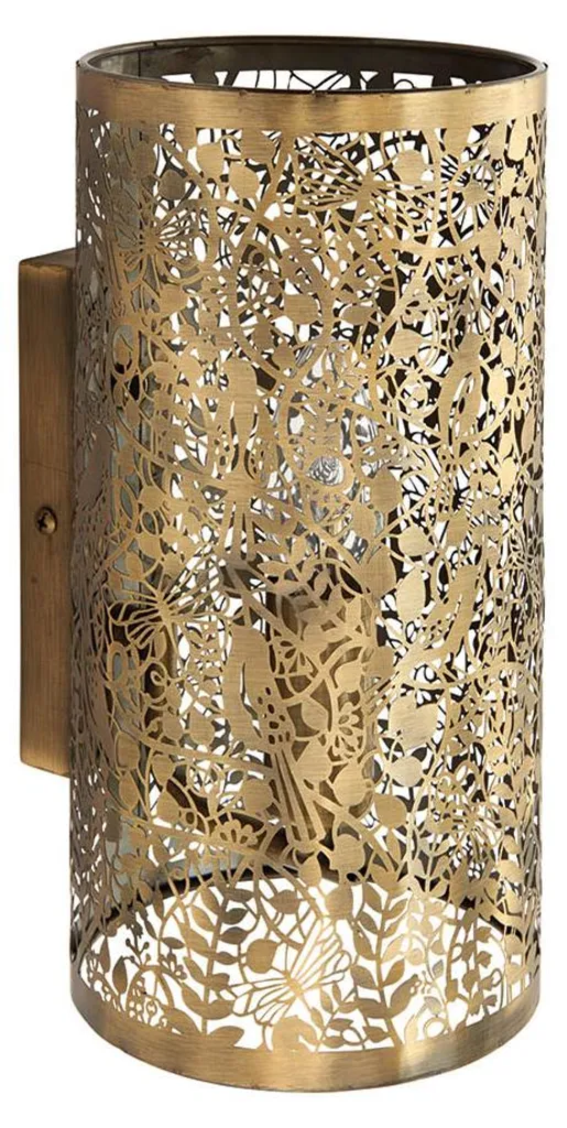 Luminaire mural design vintage en métal laiton vieilli SECRET GARDEN