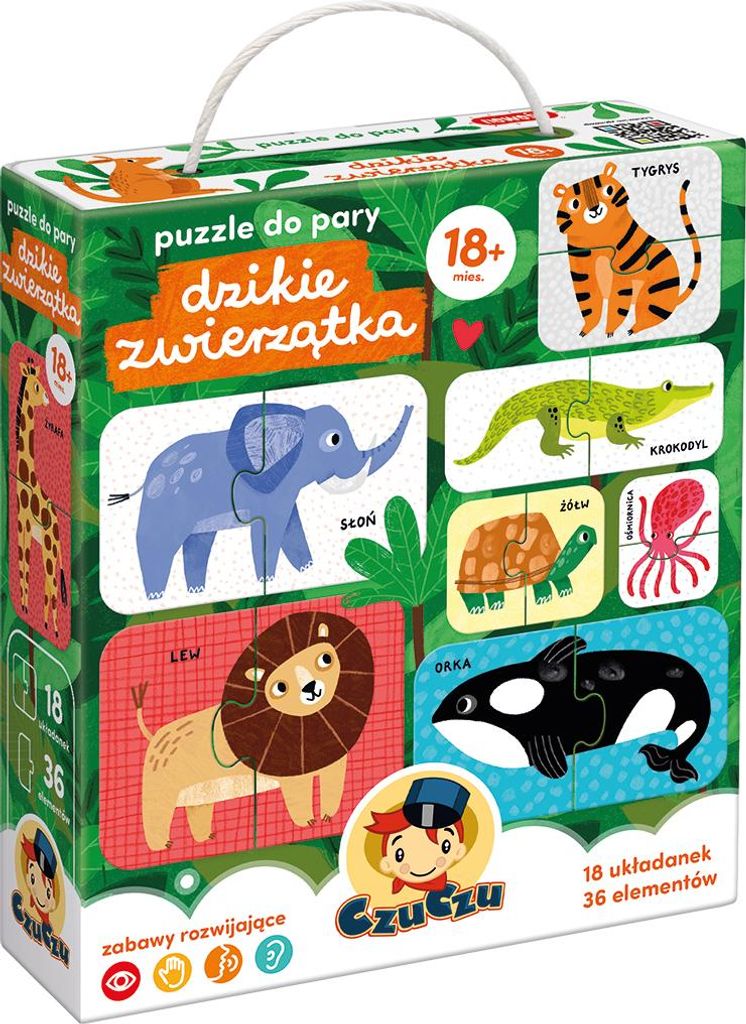 CZUCZU Paarpuzzle Wilde Tiere für Kinder 92566