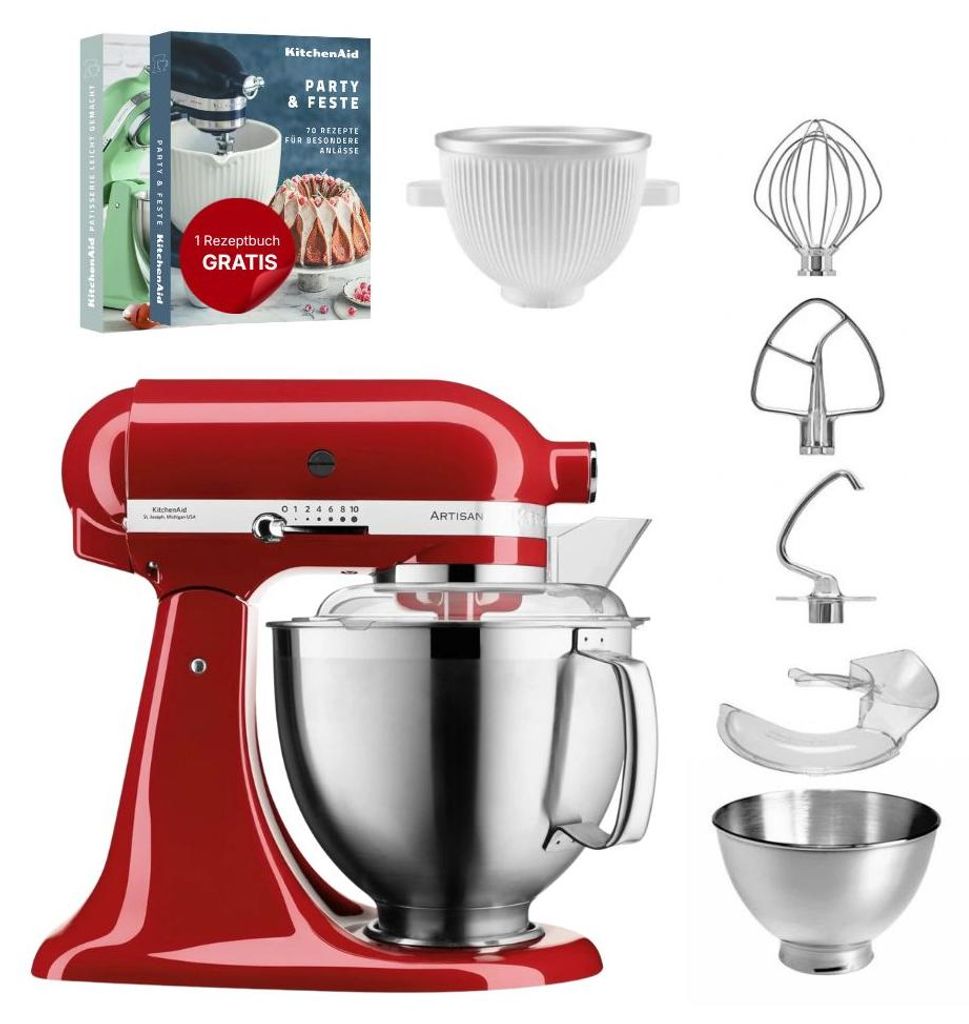 KitchenAid 4,8 L 5KSM185 Artisan Küchenmaschine Icelover Empire Rot