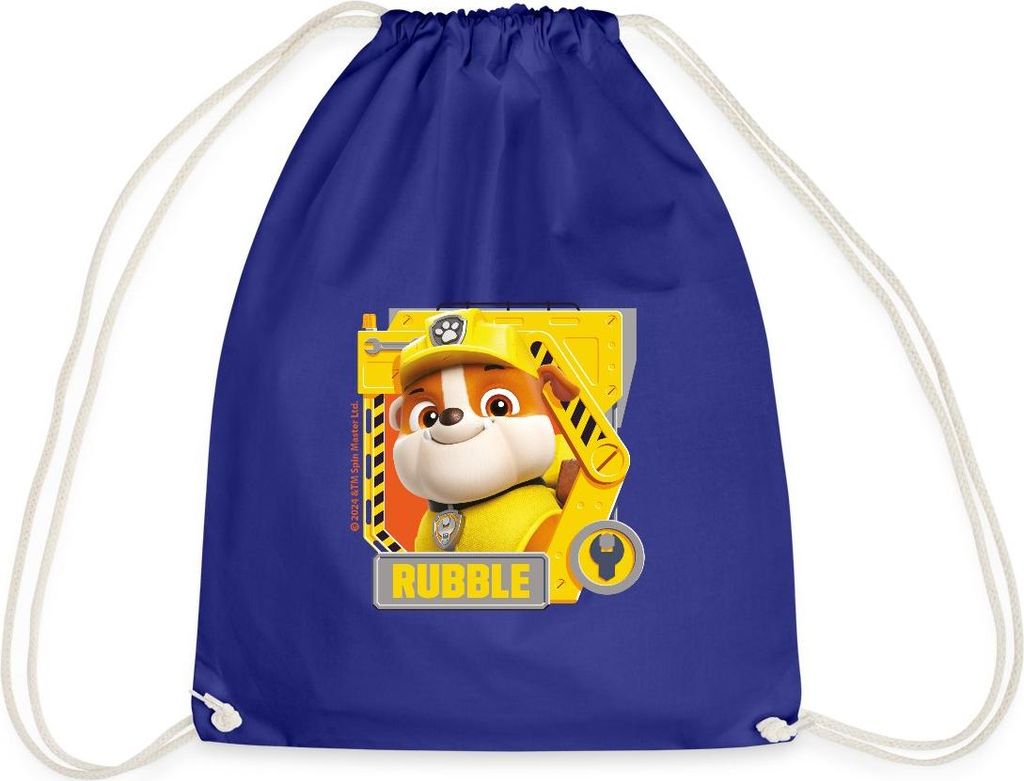 Spreadshirt Paw Patrol Rubble Charakterdesign Turnbeutel, One size, Königsblau