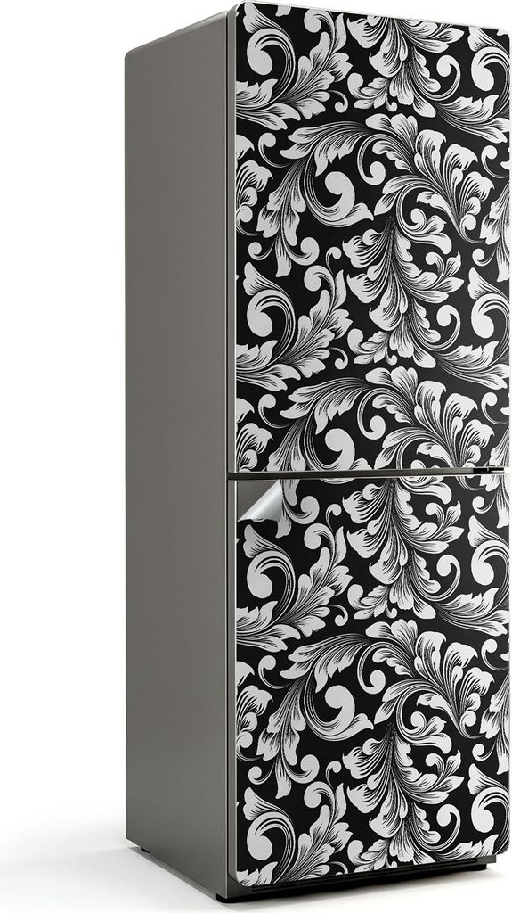 Blumenmuster mit Strahlen – Kühlschrank Aufkleber – Klebefolie Kühlschrank – Kühlschrank Nachbildung – Kühlschrankfolie selbstklebend ...