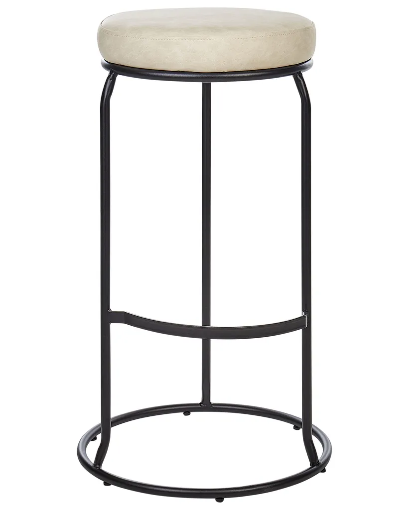 Tabouret de Bar pour Cuisine Ouverte : Confort Beige Clair Beliani - 4