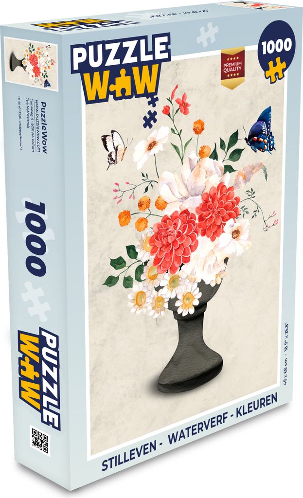MuchoWow Puzzle 1000 Teile Stillleben - Aquarelle - Spielzeug - Alt und Jung - Spiele - Puzzeln