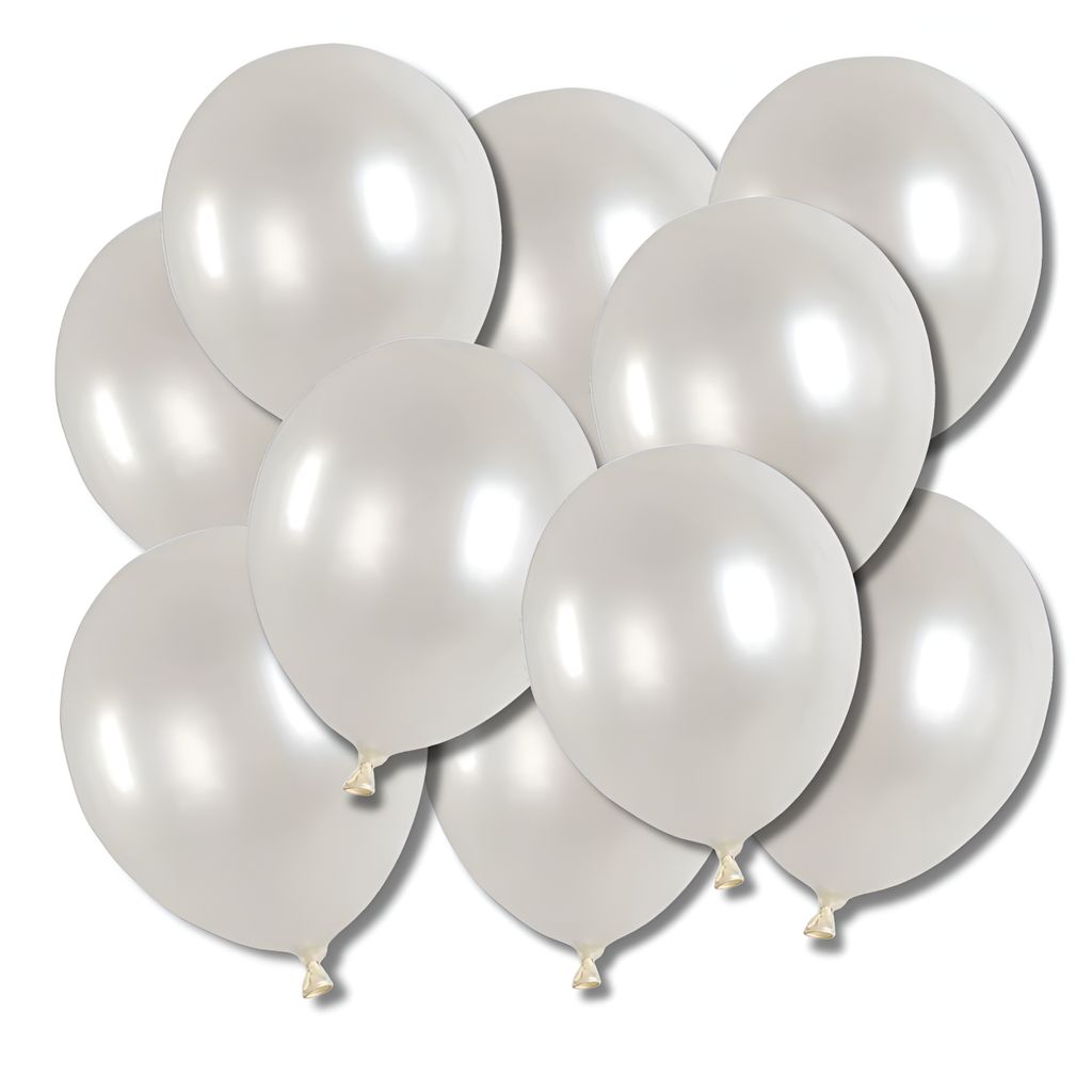 Perlweiße Luftballons 10 Stück 27 cm Latex Ballons für Helium Partyballons für Geburtstag Kommunion, Baby Shower, Taufe, Hochzeit – Weiße De...