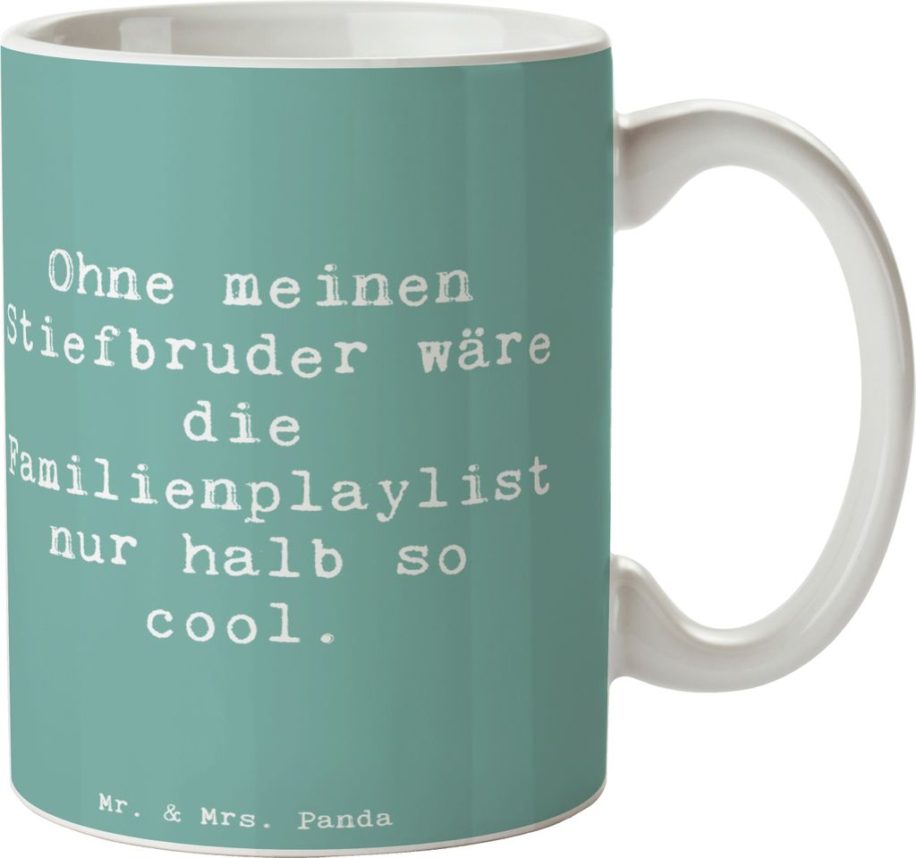 Mr. & Mrs. Panda Tasse Spruch Cooler Stiefbruder - Meeresbrise - Geschenk, Familie, Teetasse, Trinkbecher, Jubiläen, Handarbeit, Einfluss, Stiefge...