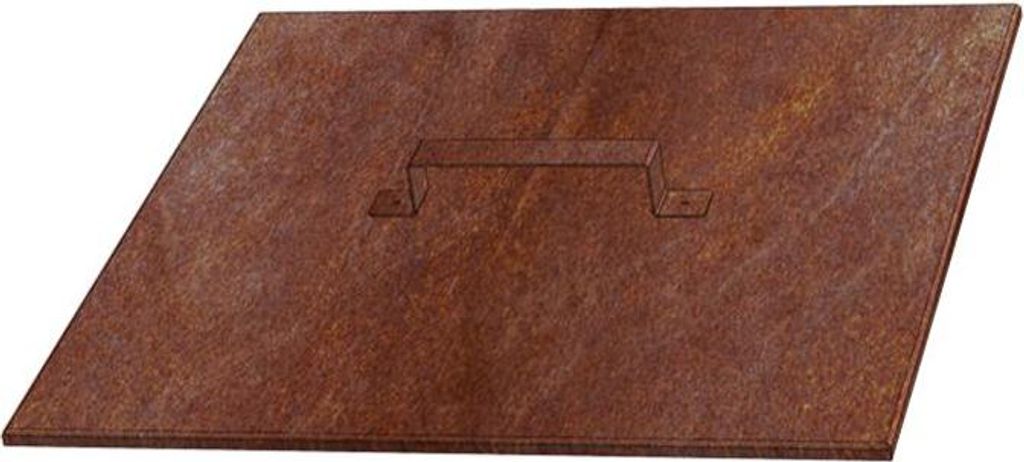 CORGARDEN Abdeckung für Gartenfeuerstelle 50 x 50 x 1 cm, Cortenstahl CORGARDEN 1019