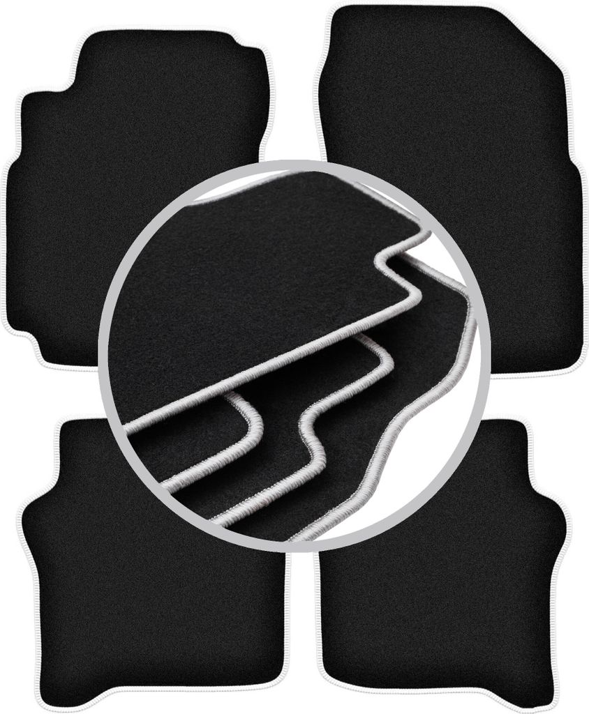 CARLUX-SILVER Autofußmatten für: Nissan Primera P12 Kombi, Limousine, Liftback (2001-2007)