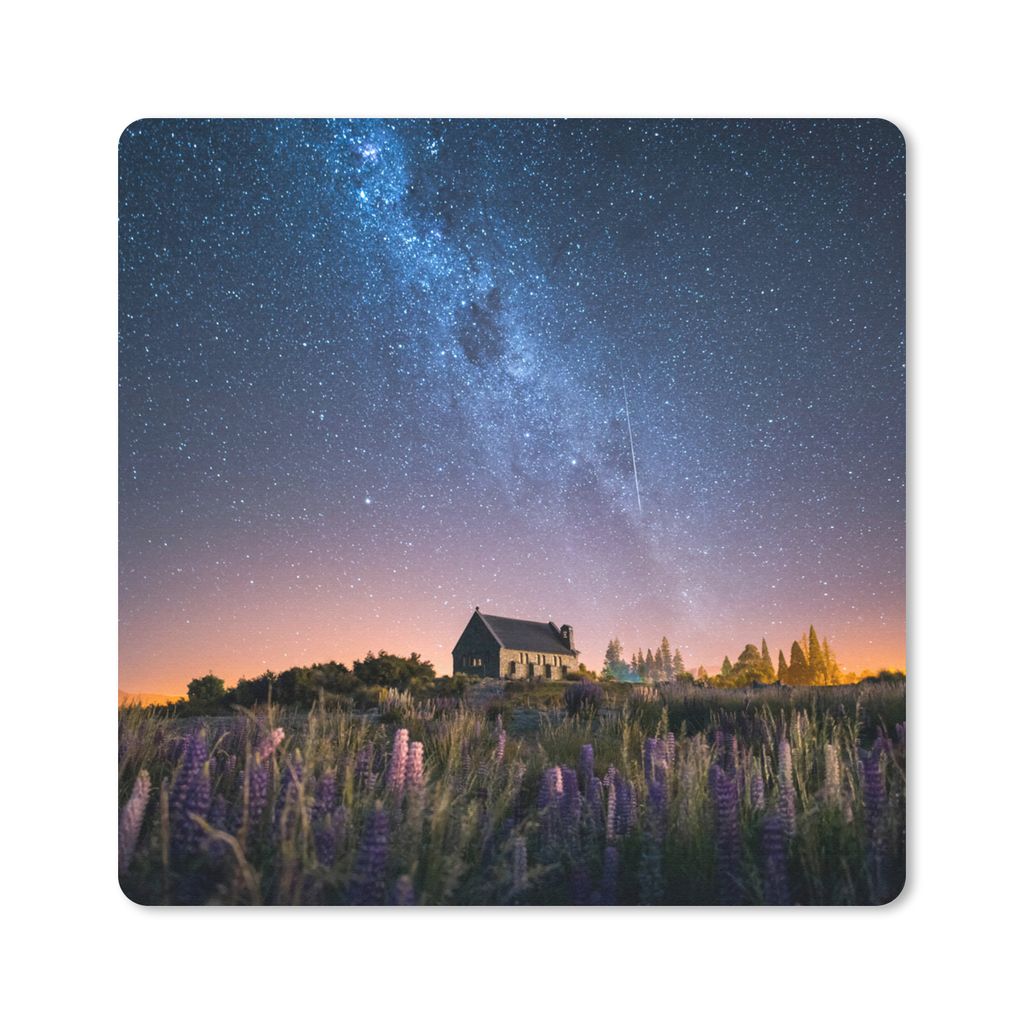 MuchoWow Mauspad Mousepad Neuseeland - Haus - Blume 30x30 cm - Mousepads - Maus Mat - Pad - Mausunterlage - Gaming
