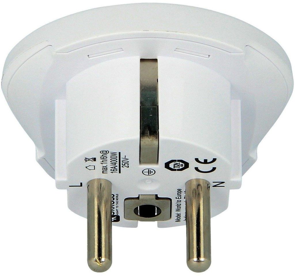 Adaptateur Universel De Voyage SKROSS Monde Vers Europe (250V, 7A, Blanc)