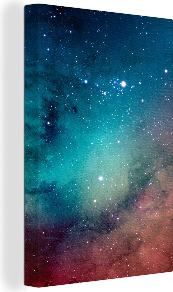 OneMillionCanvasses - Leinwandbilder - 90x140 cm, Aquarell - Sternenhimmel - Blau - Braun, Wandbilder Kunstdruck Wanddekoration - Foto auf Leinwa...