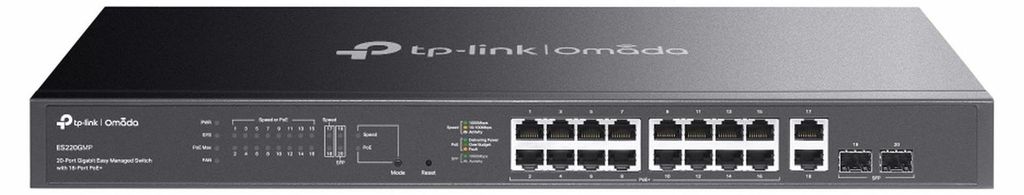 Switch 16 Ports PoE RJ45 Gigabit, 2 x SFP 1G, 2 x RJ45 1G, Produktbild 