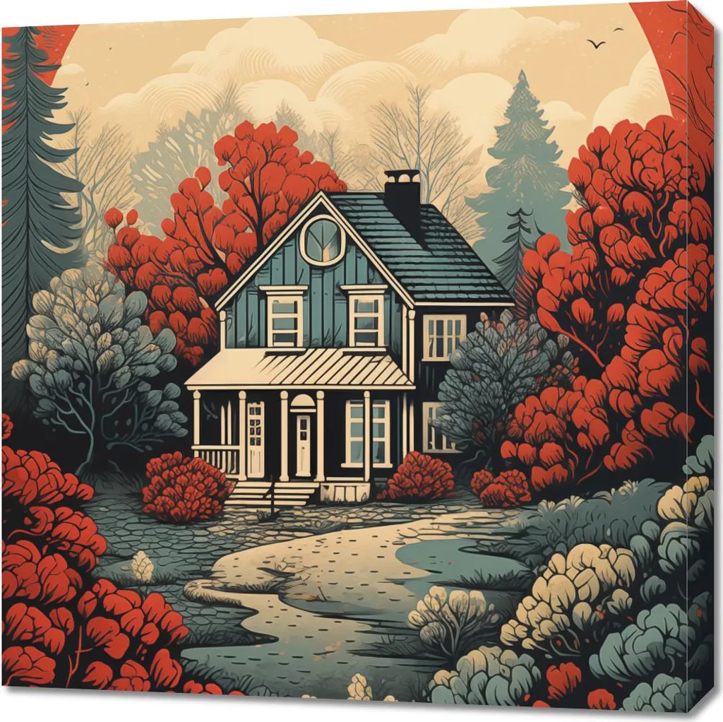 Tableau Déco Image 70x70 cm Idylla Rustikalna - Toile Carrée Vintage