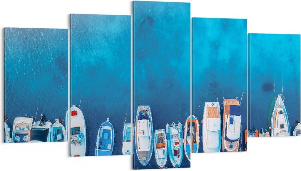 Bild auf Leinwand - Leinwandbild - 5 Teile - Hafen Hafen £ódŸ - 160x85cm - Wand Bild - Wanddeko - Wandbilder - Leinwanddruck - Bilder - Wanddeko...
