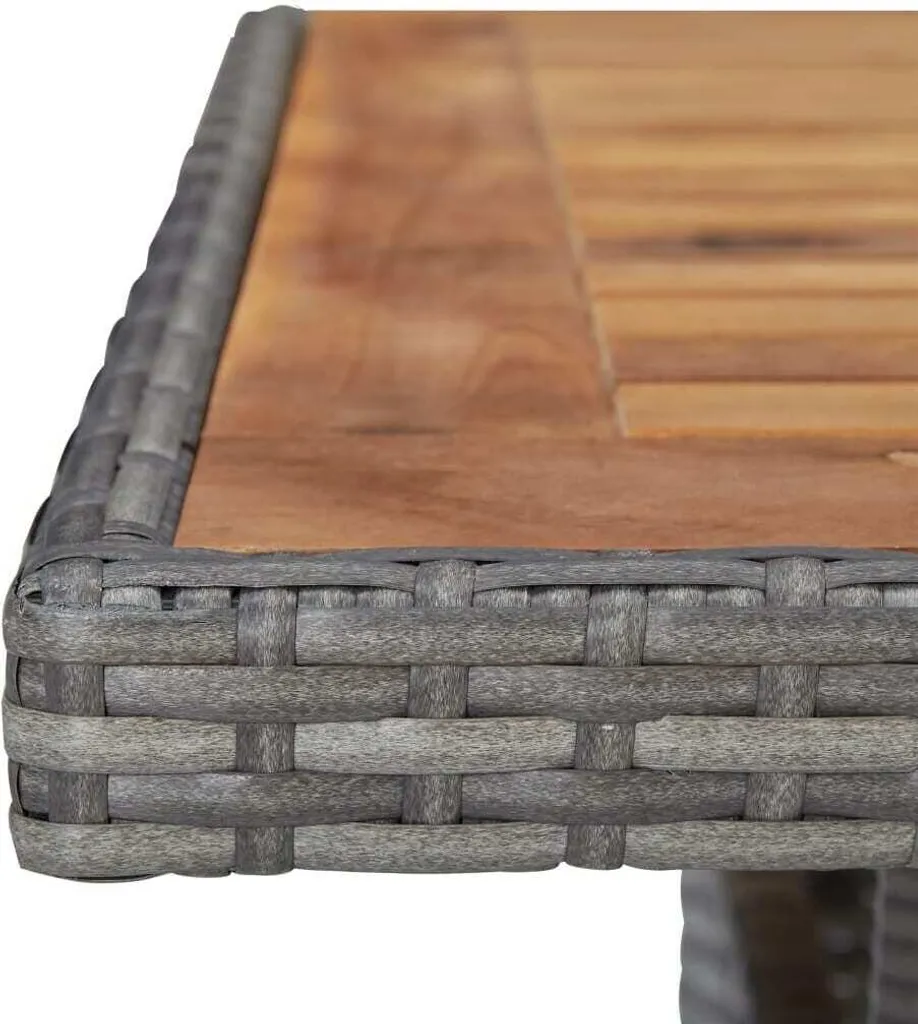 Grande Table de Jardin Rectangulaire 180cm Gris Anthracite et Acacia