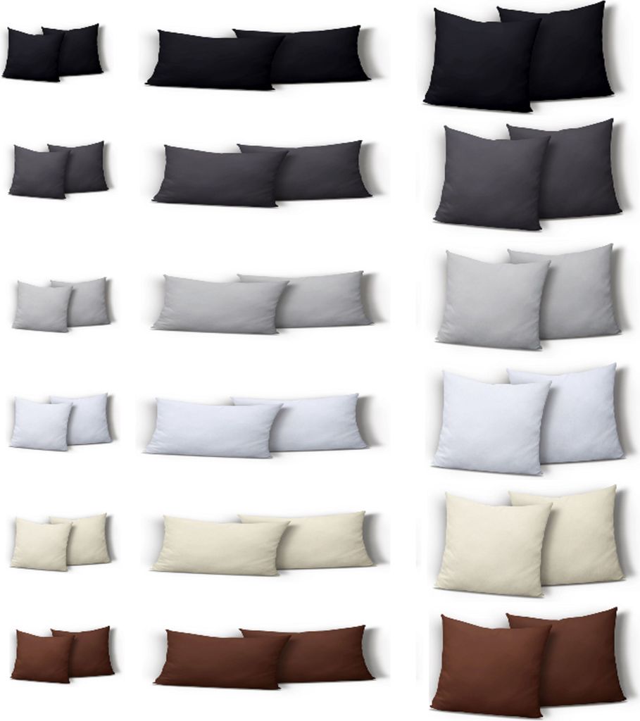 2er Set Jersey Kissenbezug Kissenhülle Dekokissen Kopfkissen Hülle Uni Baumwolle, Größe:80 x 80 cm, Farbe:Weiß