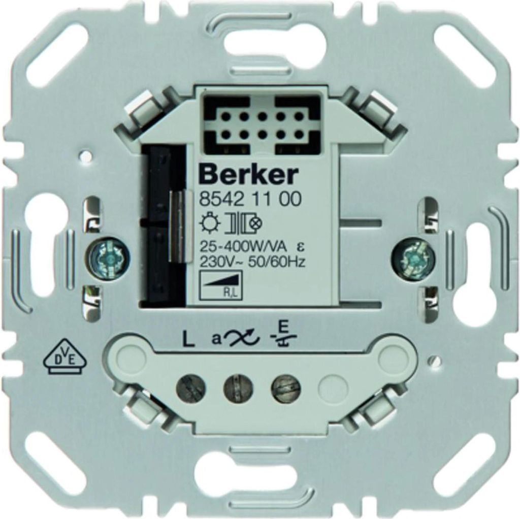 The back of a Berker universal dimmer switch.