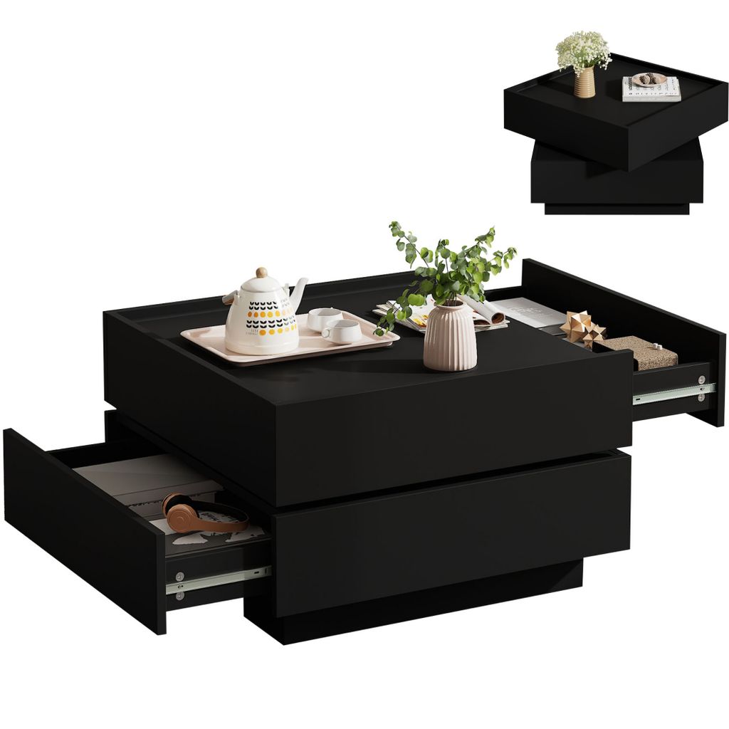 Couchtisch Sofatisch, 360° Drehbare Ober-Tischplatte, 2 Produktbild 
