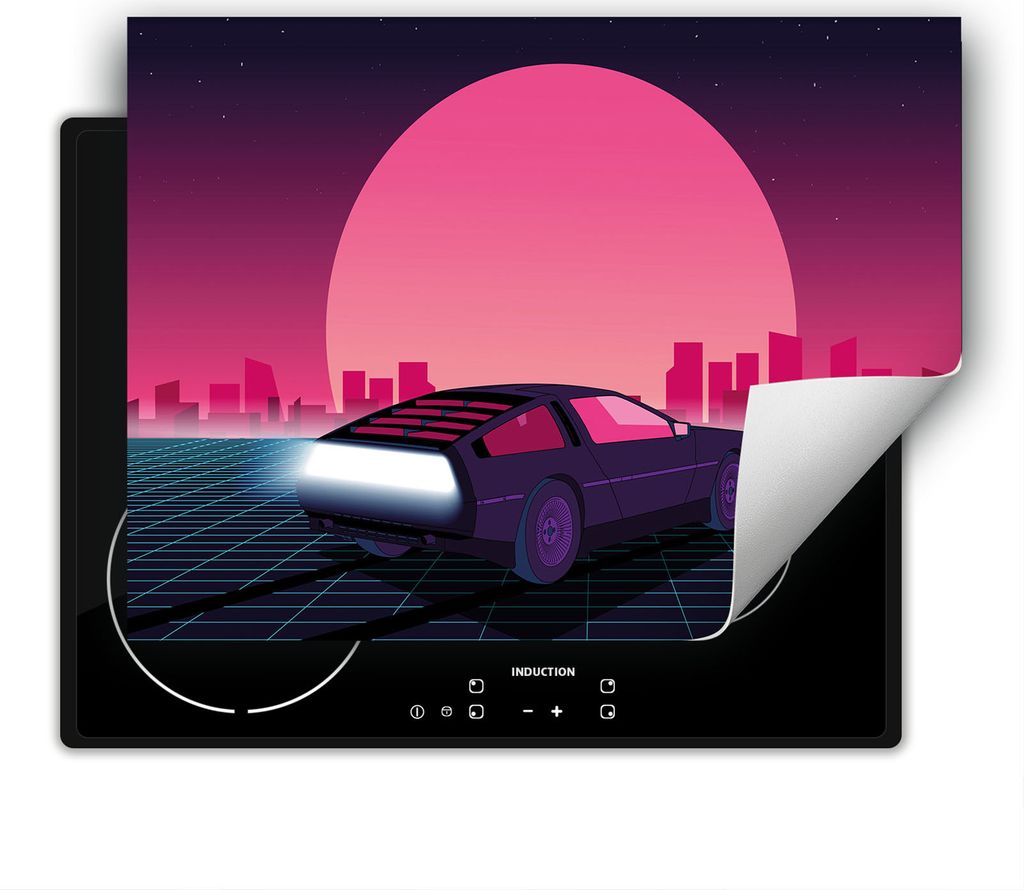 DarHaus Herdabdeckplatte 80x52 cm Anti Rutsch Matte Aufrollbar, rosa - Auto