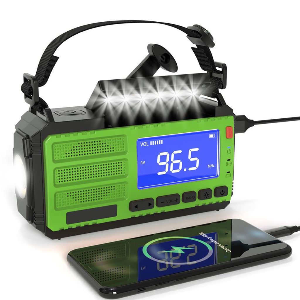 Radio solare di emergenza FM/AM a manovella generazione di Immagine del prodotto 