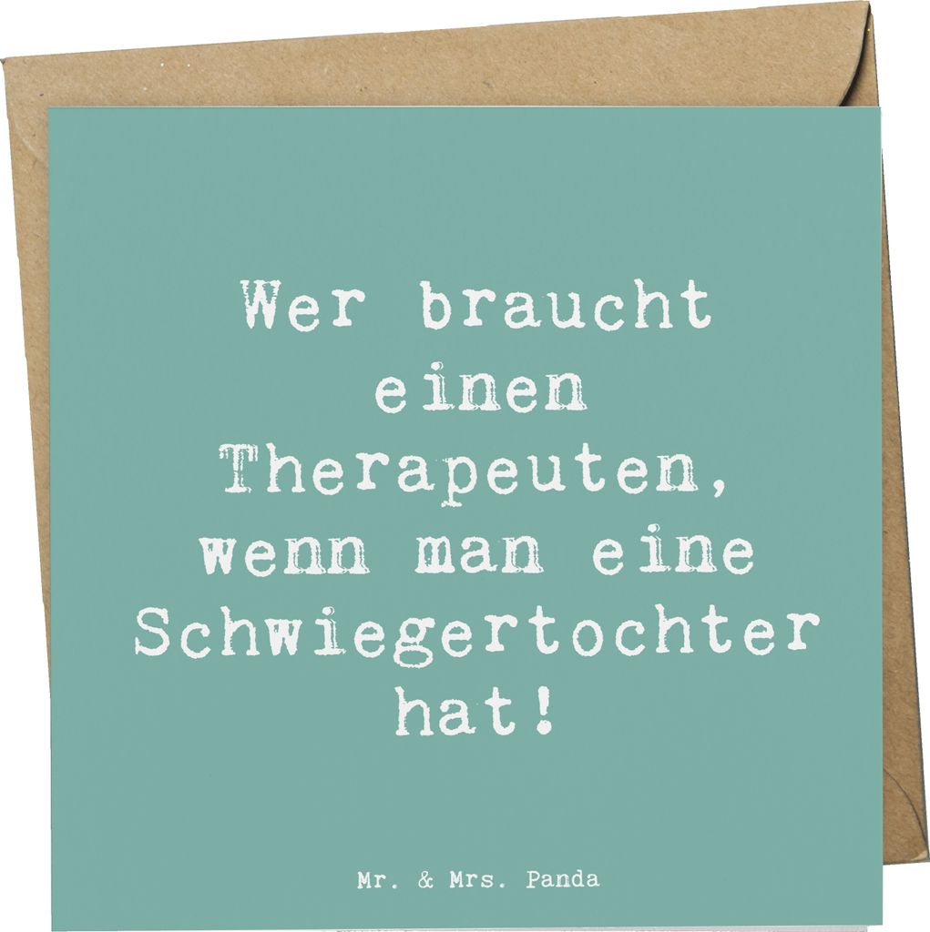 Mr. & Mrs. Panda Grußkarte Spruch Schwiegertochter Humor - Meeresbrise - Geschenk, anlasskarte, Glückwunschkarte, Geschenke für, doppelkarte, Ju...