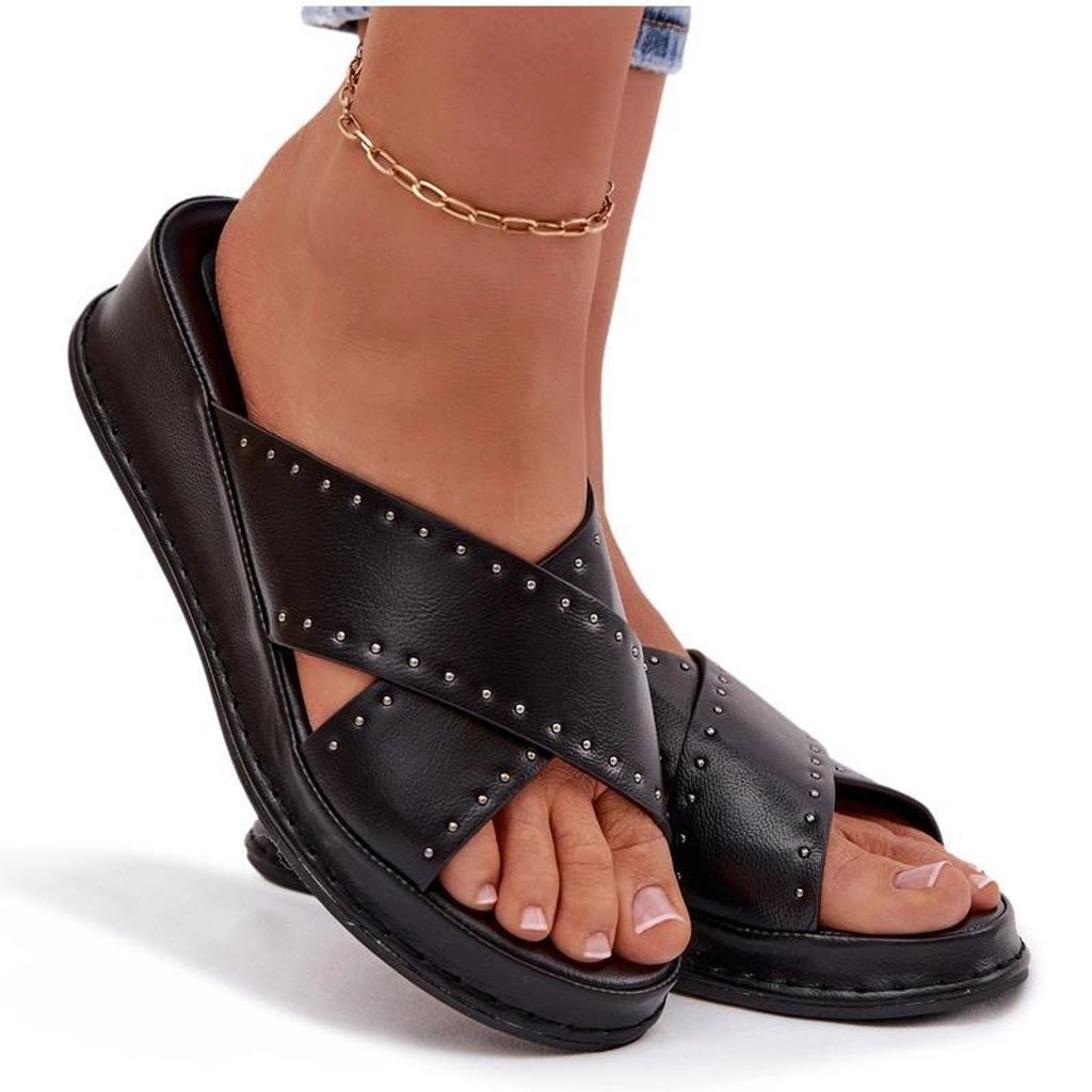 Verzierte Damen-Plattformsandalen aus  Schwarz Calorissa 39 Produktbild 
