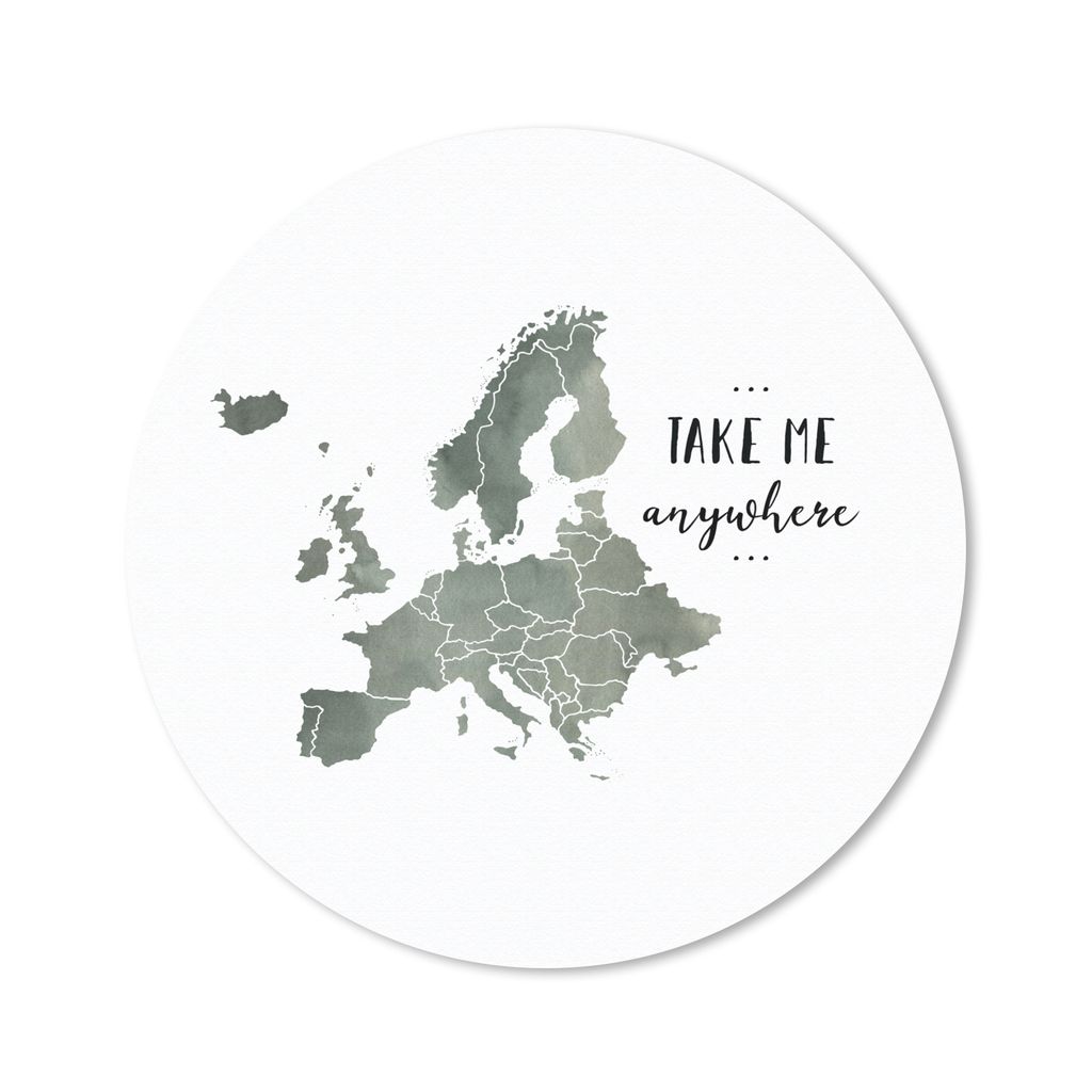 MuchoWow Mauspad Mousepad Karte - Europa - Aquarell - Zitat 30x30 cm - Mousepads - Maus Mat - Pad - Mausunterlage - Tischunterlage - Schreibtisch...