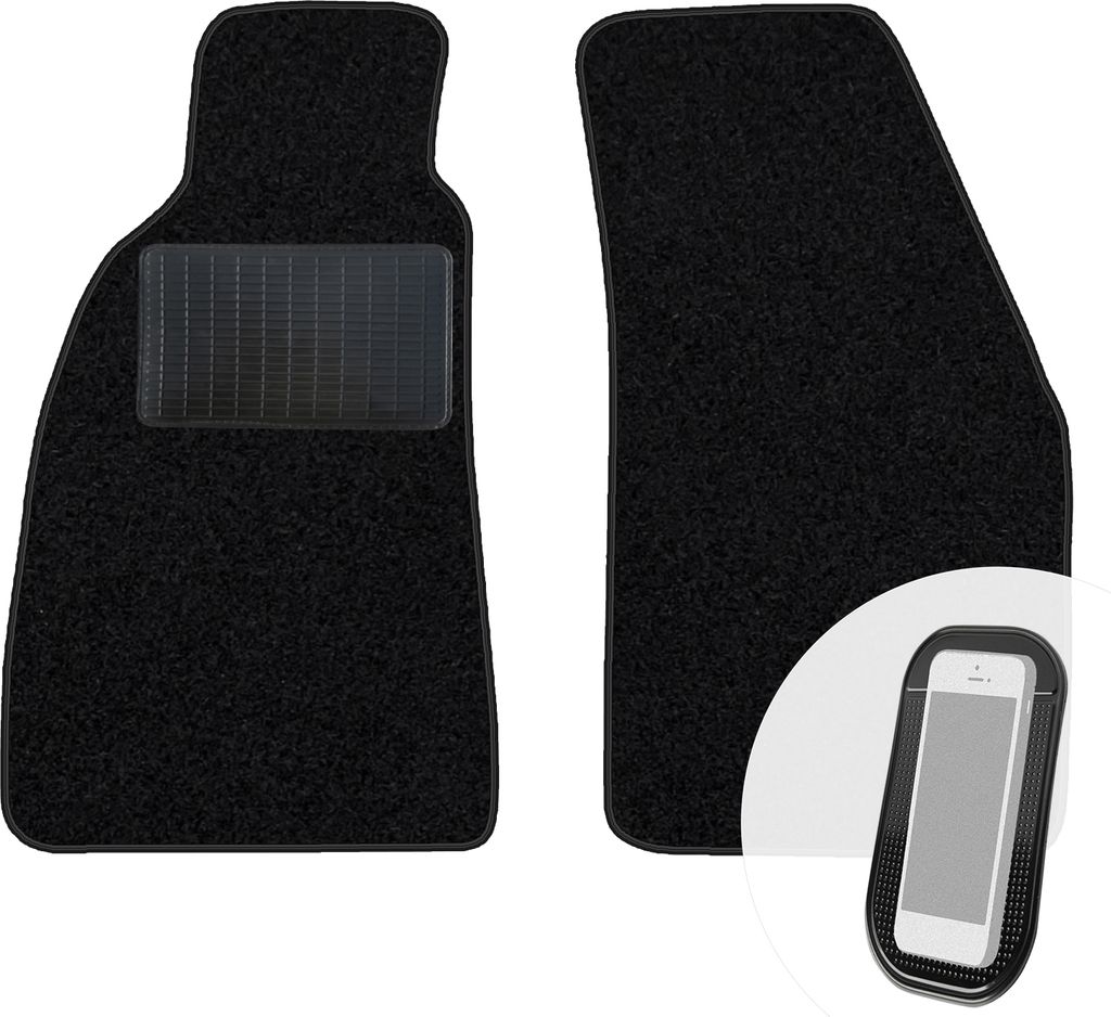 moto-MOLTICO Vorne Fußmatten Auto Velours Autoteppiche Schwarz Automatten Set 2-teilig passend für Alfa Romeo GTV 1995-2005