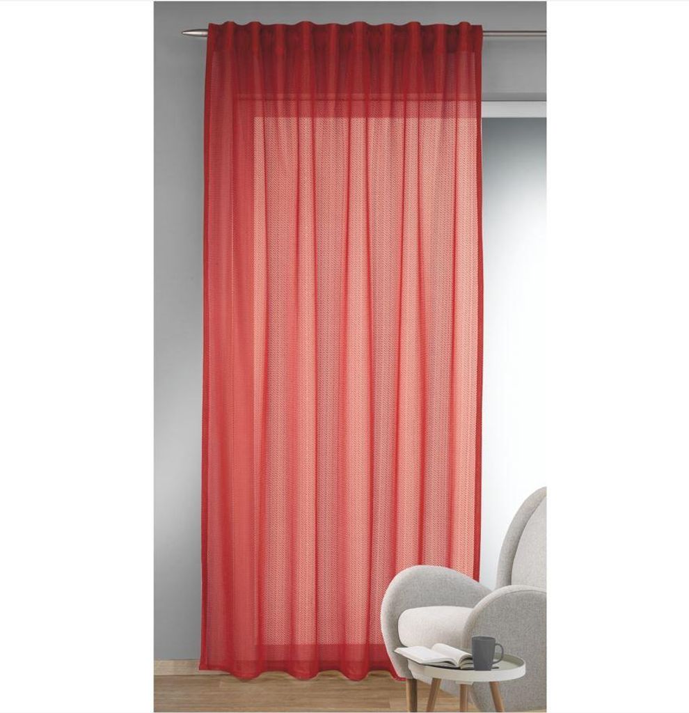Fertigschal verdeckte Schlaufen "Danilo" - Vorhang von Albani: 245x140cm / Rot Größe (HxB): 245x140cm Farbe: Rot