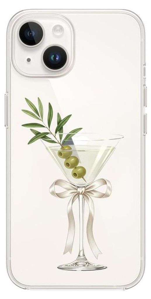 Flexible Hülle für das iPhone 14, TPU Silikon transparent, trockener Martini