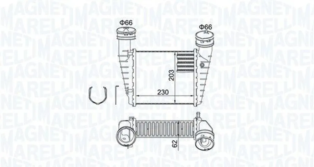 Ricambio Intercooler VW Passat B5.5 Magneti Marelli 351319205210 Originale