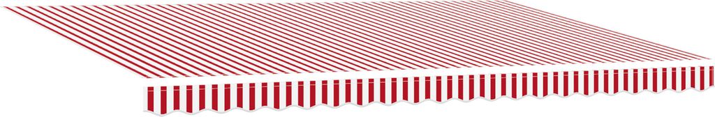 Eleganten-Stil Manuelle einziehbare Markise Rot und Weiß Streifen 500x300 cm - Markisen DE28085